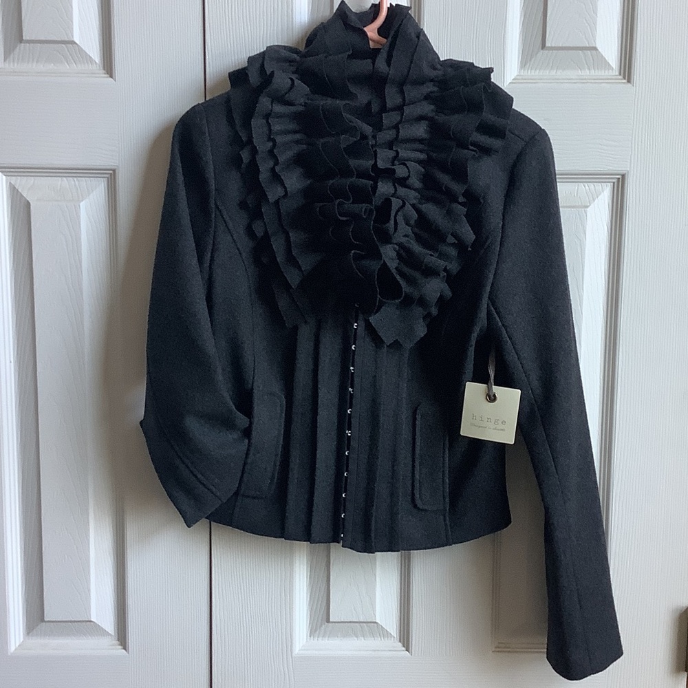 Hinge Black Ruffled Jacket